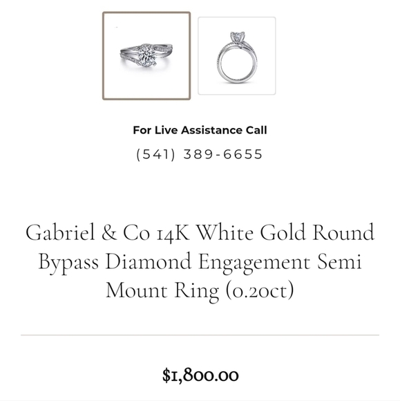 14K Gabriel & Co engagement ring - Picture 6 of 14